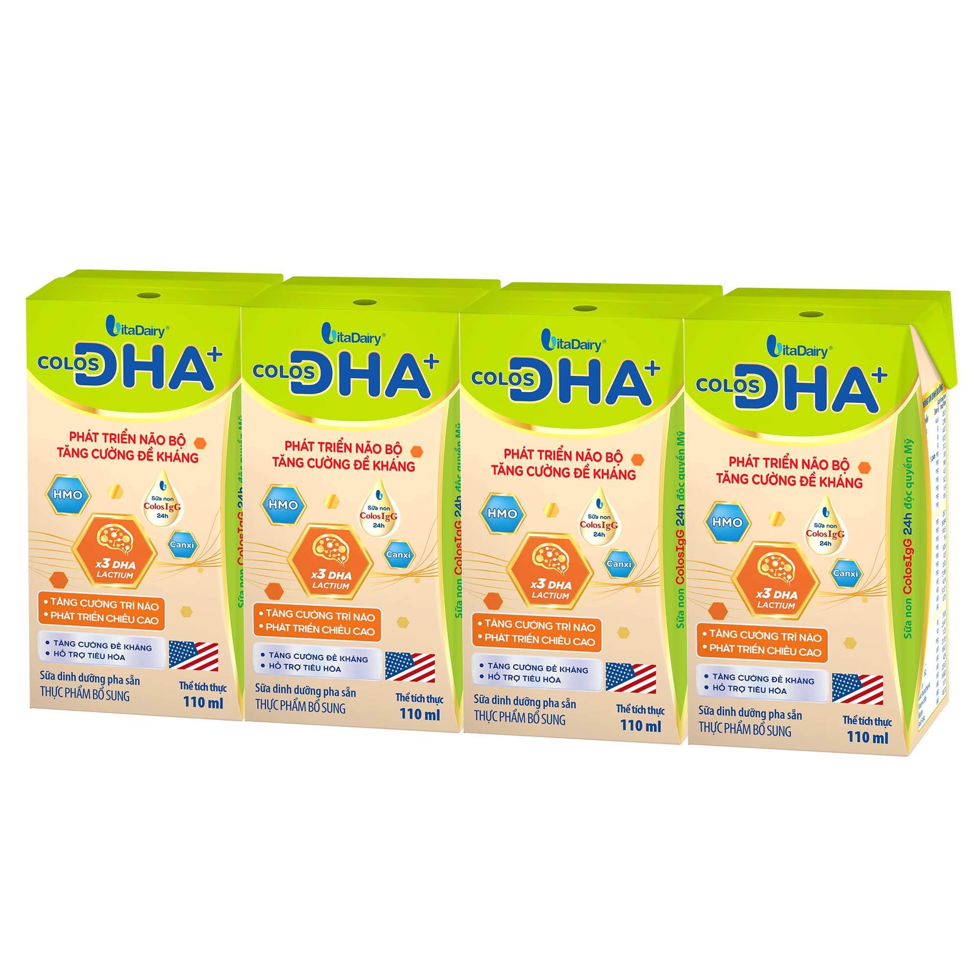 Thùng 48 Hộp Sữa Bột Pha Sẵn Vitadairy Colos DHA+ 110ml.