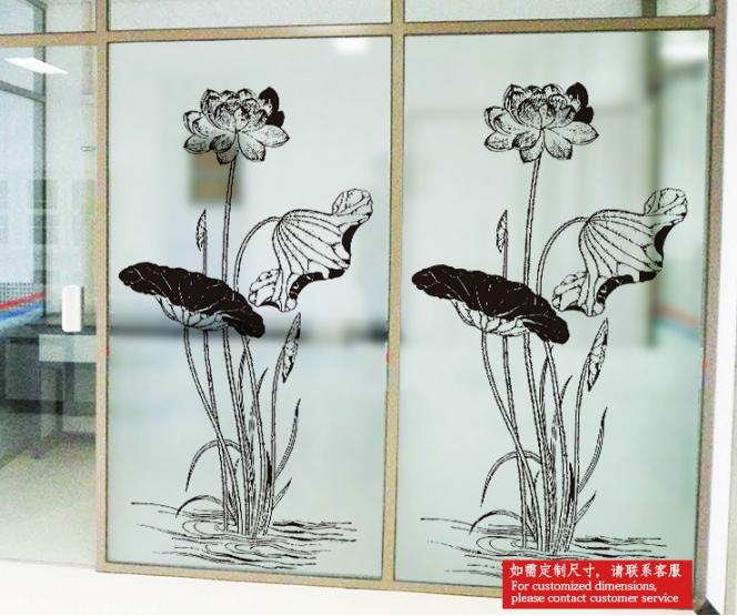 [HCM]Decal Dán Kính Cao Cấp - Cây Hoa Sen thân dài  ( 60x116 )-DK1061