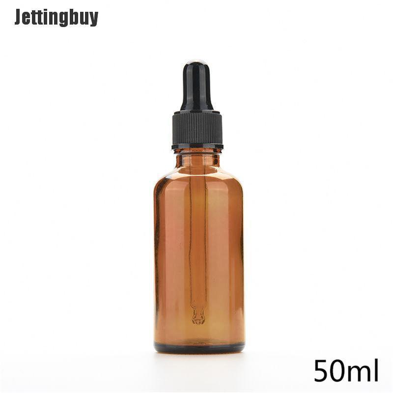 Jettingbuy New 5ml-100ml Amber Glass Liquid Reagent Pipette Bottle Eye Dropper Aromatherapy