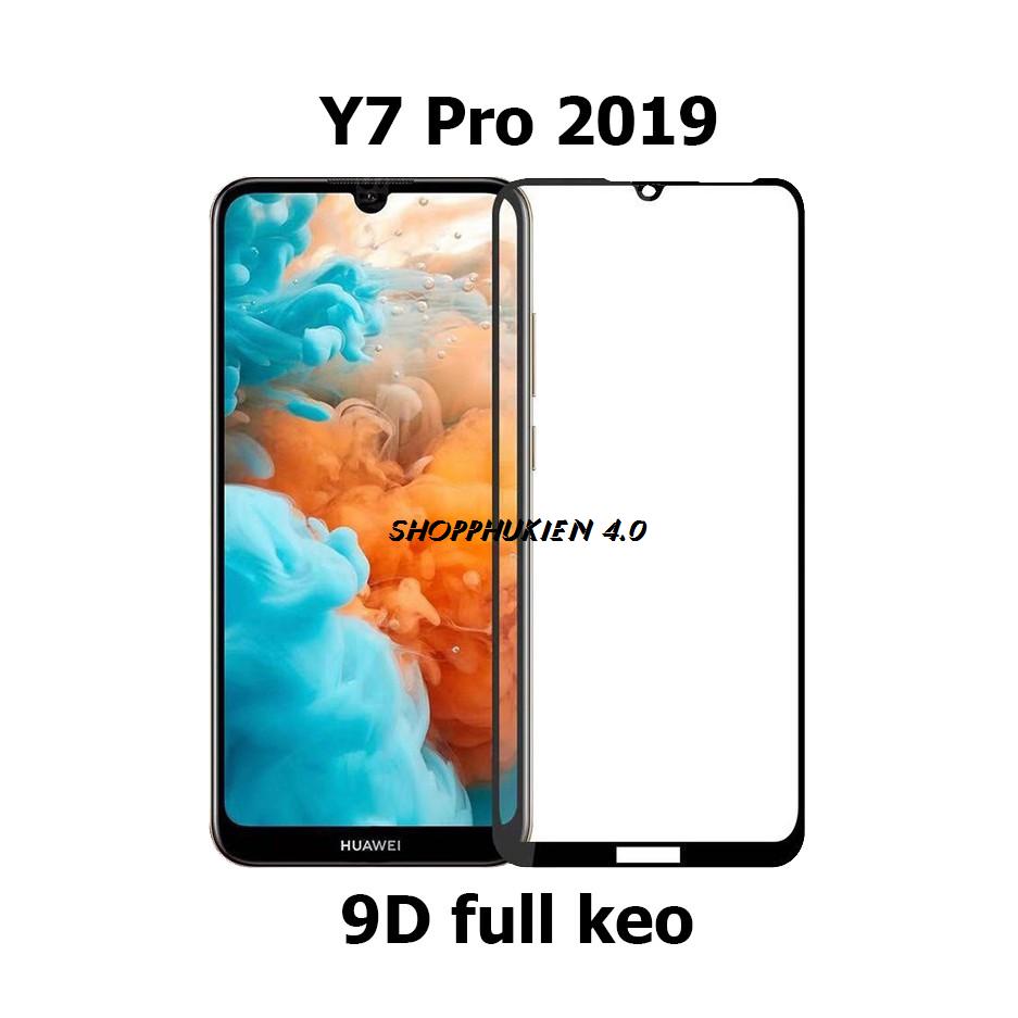 Huawei Y7 Pro 2019 kính cường lực 9D full màn hình phủ màu tặng keo chống hở mép
