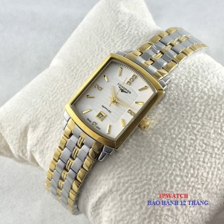 { ĐỒNG HỒ BẢO TÍN SHOP SỊN } Đồng Hồ Chữ Nhật Nam Vàng Mặt Saphire