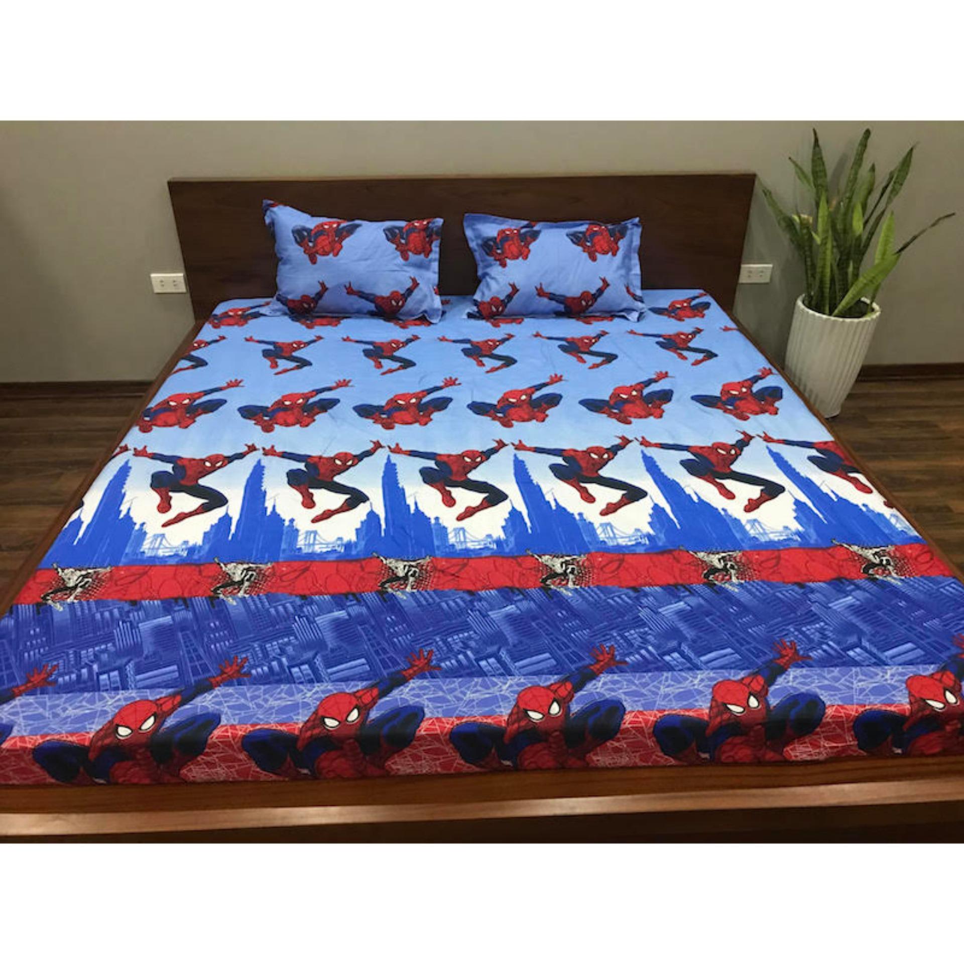 Bộ ga gối cotton Việt người nhện.