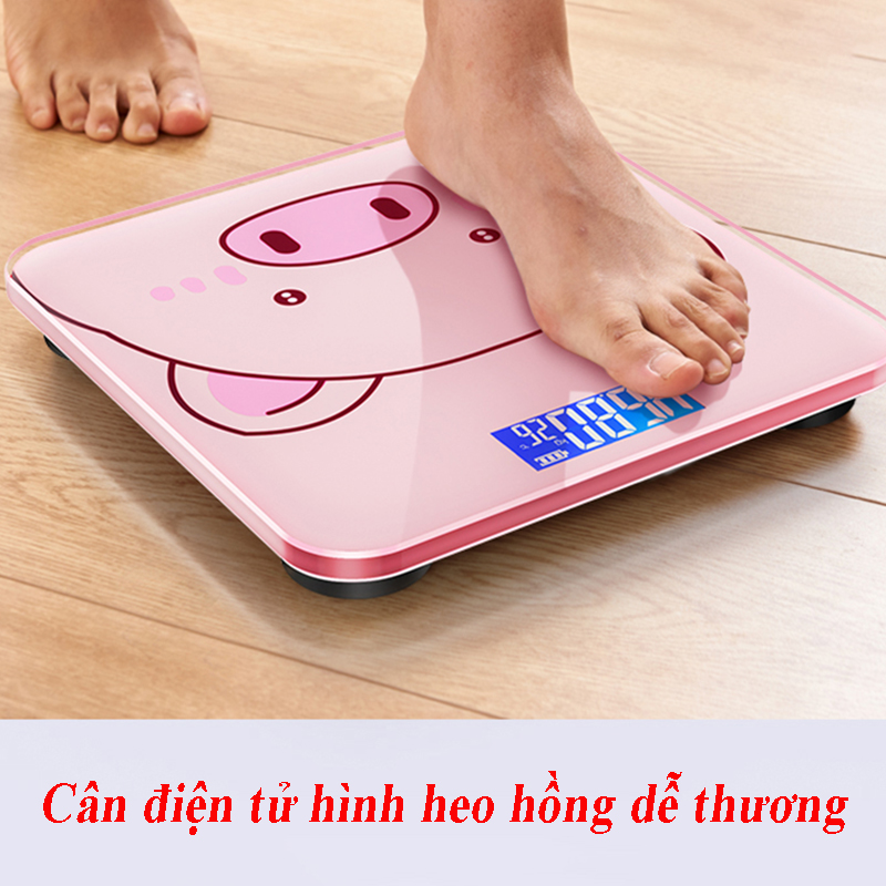 CÂN ĐIỆN TỬ HÌNH HEO XINH XẮN - CÂN SỨC KHỎE HÌNH THÚ SIÊU ĐÁNG YÊU CHỊU LỰC CAO ĐẾN 180KG - CÂN BỀN ĐẸP CHUẨN CHÍNH XÁC 100% - CÂN GIA ĐÌNH DÙNG PIN LOẠI XỊN MÀN HÌNH LCD HIỂN THỊ CHÍNH XÁC CÂN NẶNG VÀ NHIỆT ĐỘ PHÒNG
