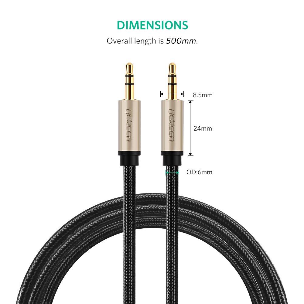 Cáp Audio Aux 3.5mm Ugreen 40785 dài 10m chính hãng