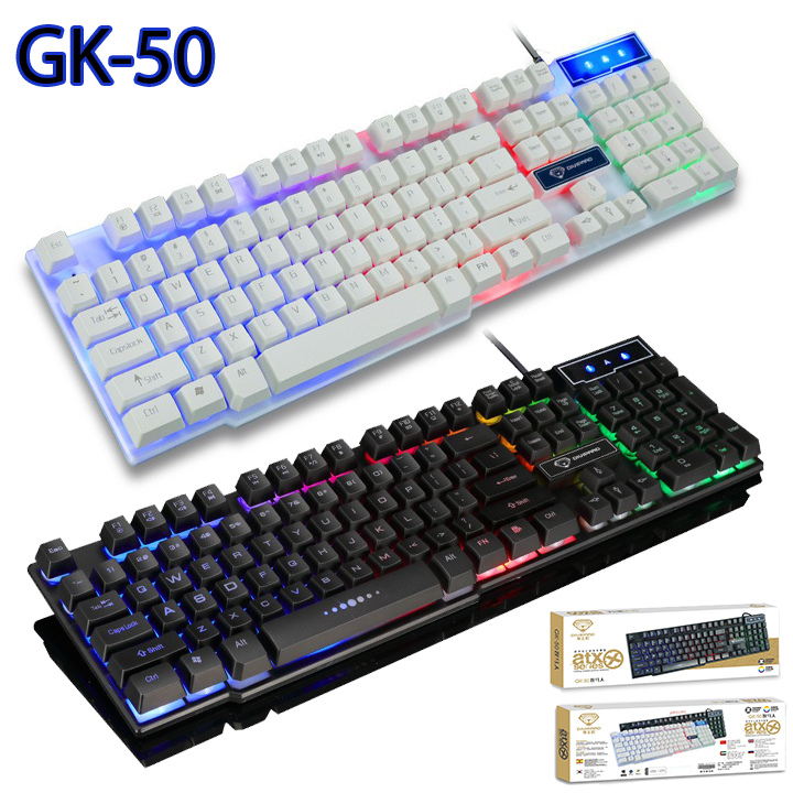 Bàn phím giả cơ Divipard GK-50 led đa màu - phím chống nước tiêu chuẩn (2 MÀU TÙY CHỌN) - Phụ Kiện 1986