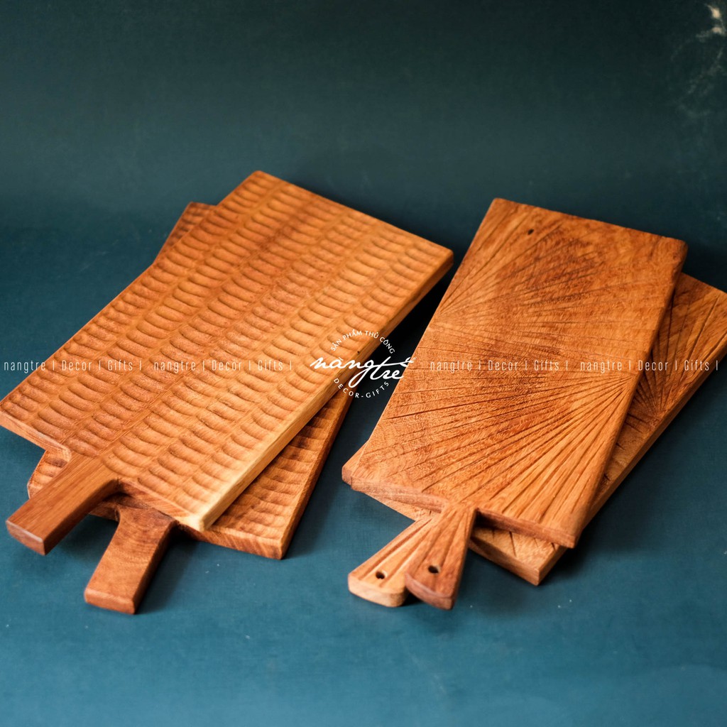 [HCM]Thớt gỗ đỏ tay cầm/ Thớt gỗ chạm khắc thủ công