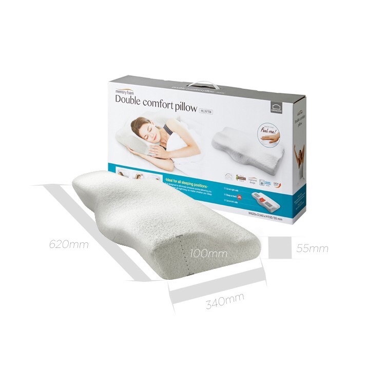 Gối Memory Foam 50D Lock&Lock HLW114 [ giúp giữ thẳng cột sống - thông hơi khử mùi - ruột gối êm ái ] - hàng chính hãng