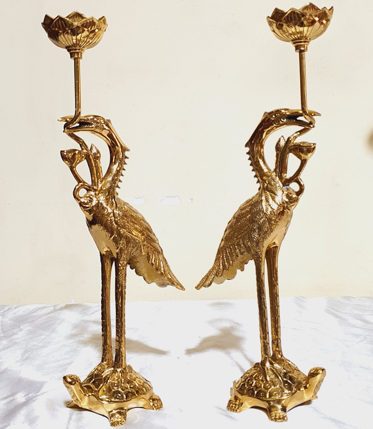 Cặp Hạc Để Đèn Bằng Đồng (size nhỏ)