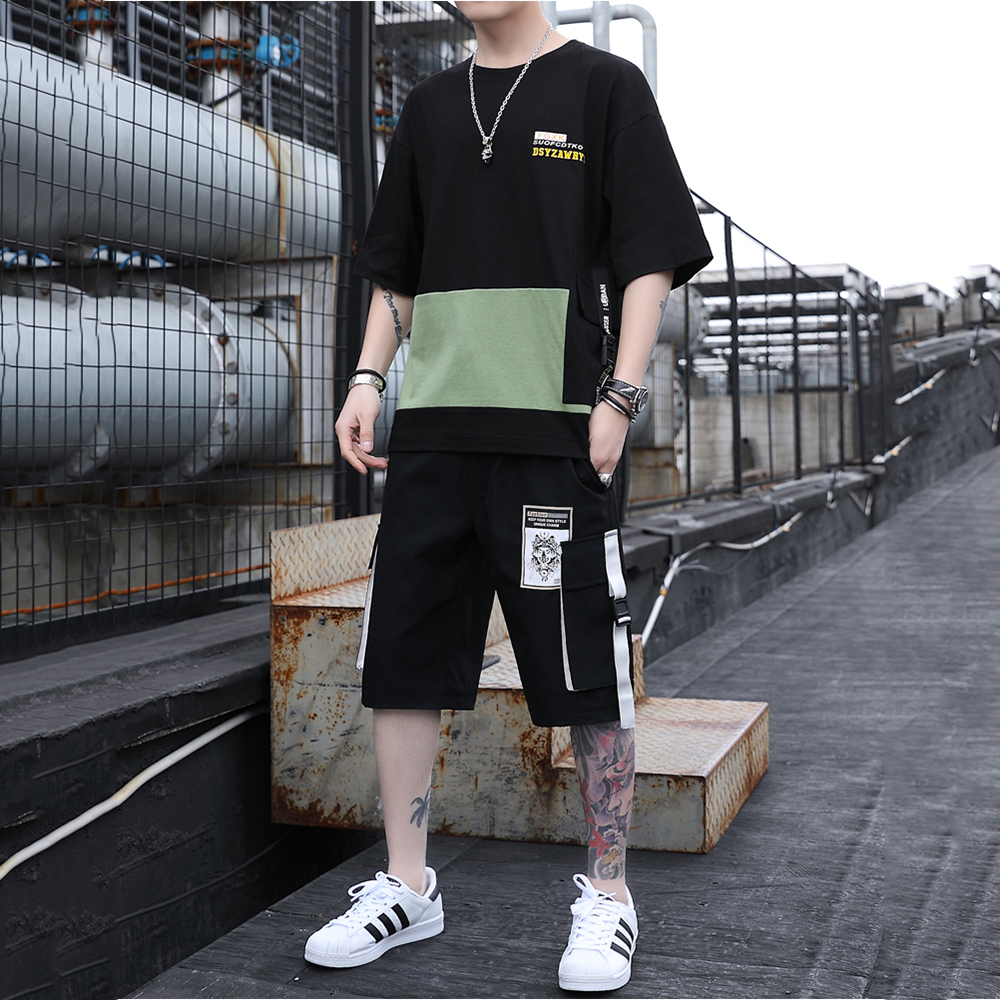 Bộ Quần Áo Thun Nam Áo Ngắn Tay Kết Hợp Quần Shorts Phối Túi Hộp Độc Đáo Hot Trend 2024 Thời Trang FASHION4MEN SET NAM 90000149