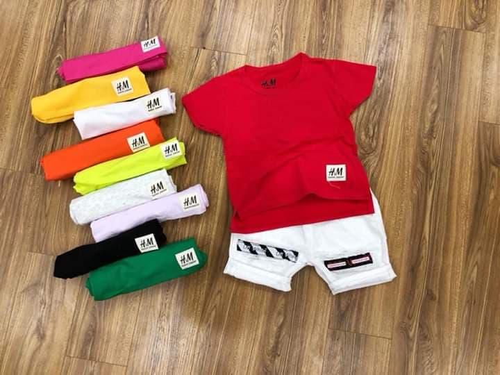 áo thun cotton ngắn tay bé trai bé gái