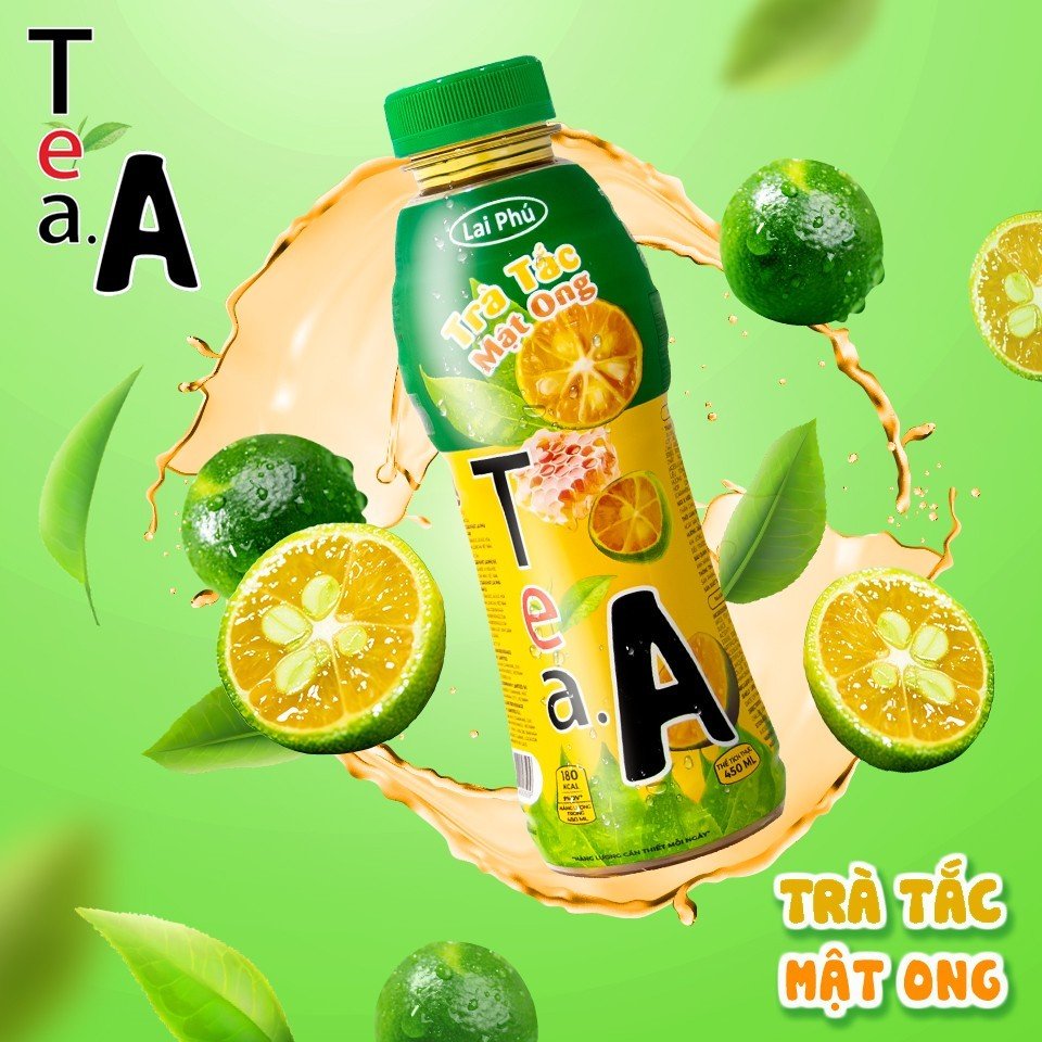 Trà Tắc Mật Ong Tea.A chai 450ml (Lốc 6 chai)