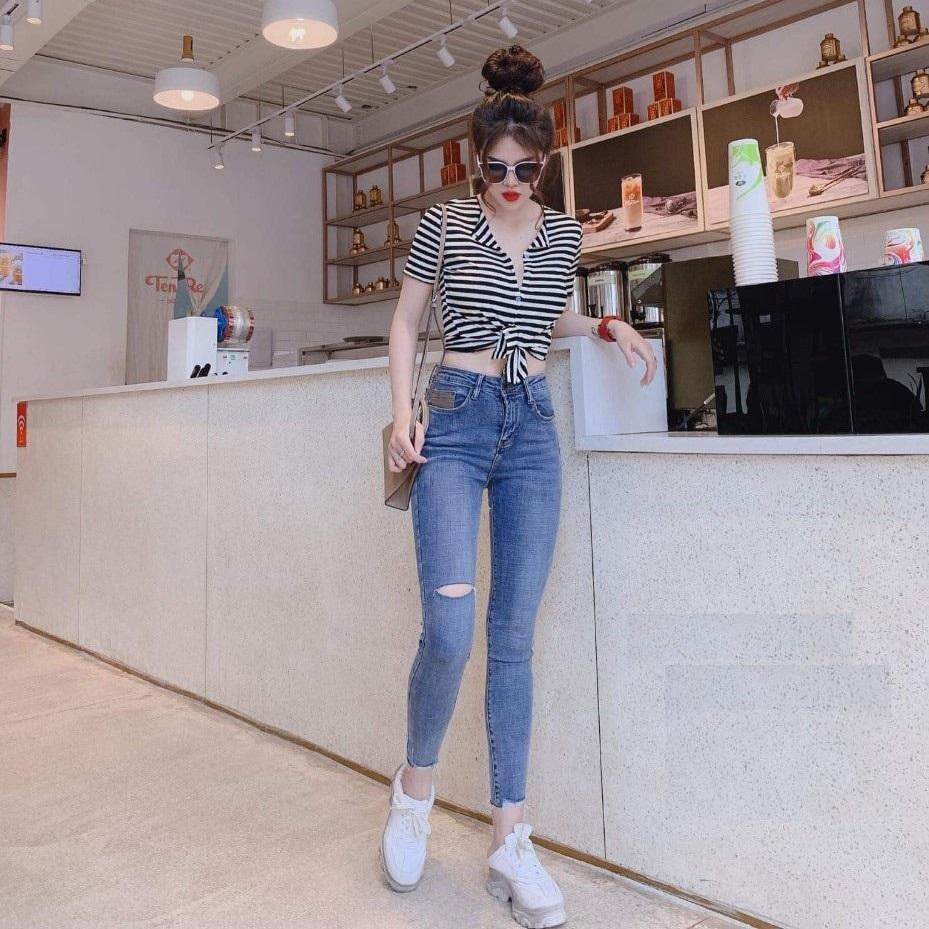 quần jean nữ lưng cao xịn hình thật chất đẹp đủ size 26 đến 30 2ms 548