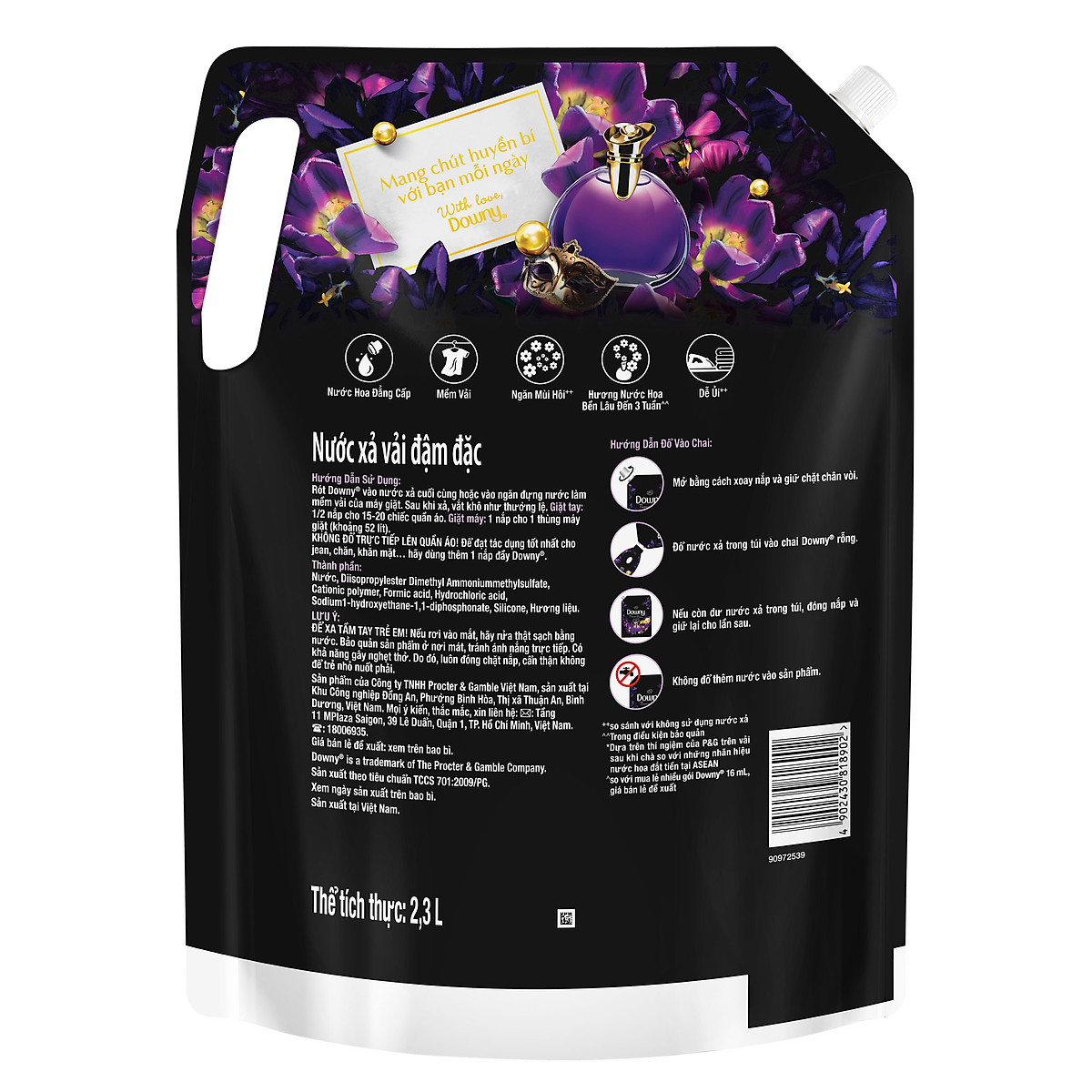 [HCM]Nước xả Downy huyền bí túi 2.3L (Mẫu Mới Date 2025)
