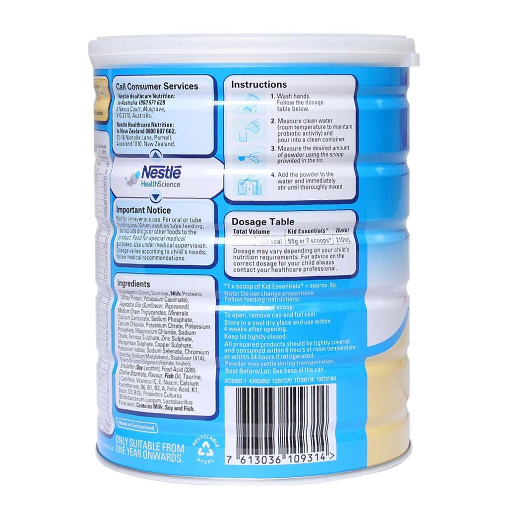 Sữa Bột Nestlé Kid Essentials Hộp 800g (Dành cho bé biếng ăn, chậm lên cân)