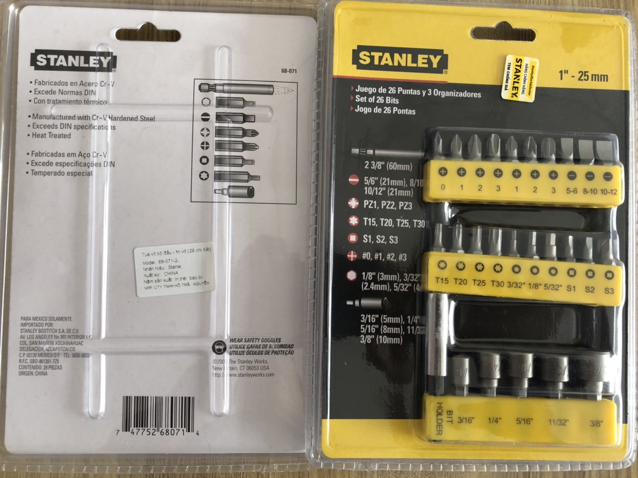 Mũi vặn vít bộ 29 chi tiết Stanley 6807123