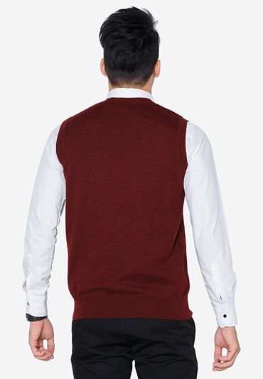 Áo len gile ALENGL008 đỏ đô quả trám