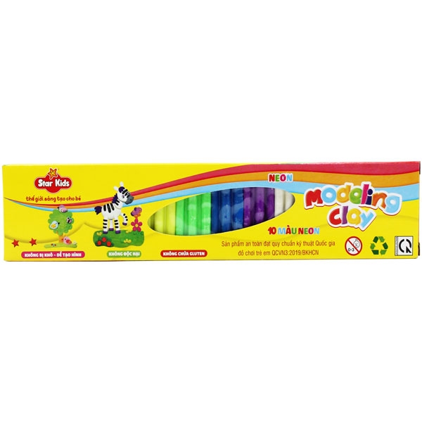 Đất nặn 10 màu 170g - star kids k-170/10c