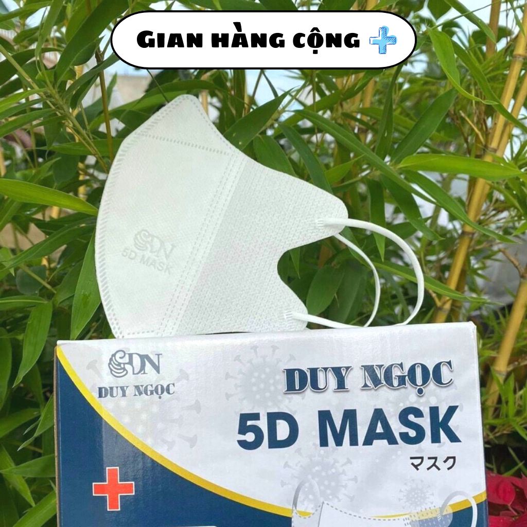 Khẩu trang 5D Duy Ngọc, khẩu trang y tế 3 lớp kháng khuẩn chống bụi tia UV