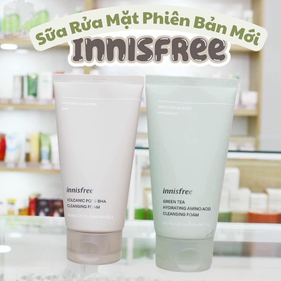 [MẪU MỚI] Sữa Rửa Mặt Innisfree Trà Xanh - Tro Núi Lửa 150ml