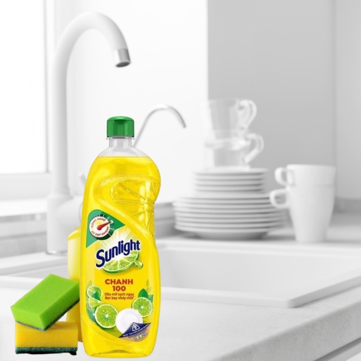Nước Rửa Chén Sunlight Chanh 100 Can 3,4 lít và Chai 750ml