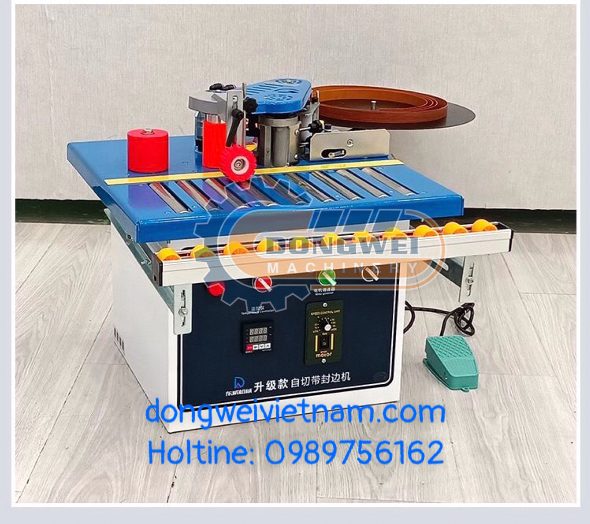 Máy dán cạnh 2 chức năng DW-550 dán cong , dán tròn, vát