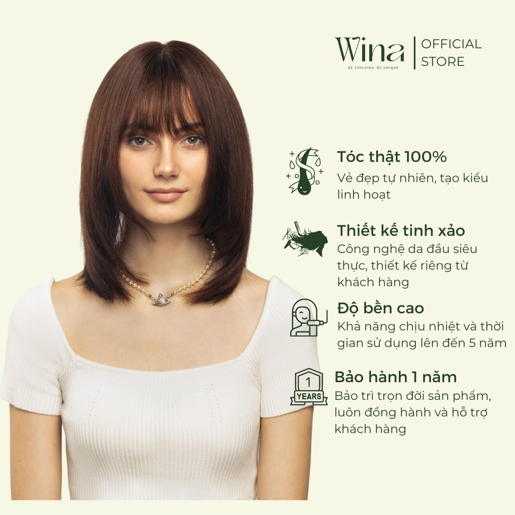 Mái Thưa 100% Tóc Thật ( Có 2 pát - Không Pát ) BW001 | Tóc Giả Wina
