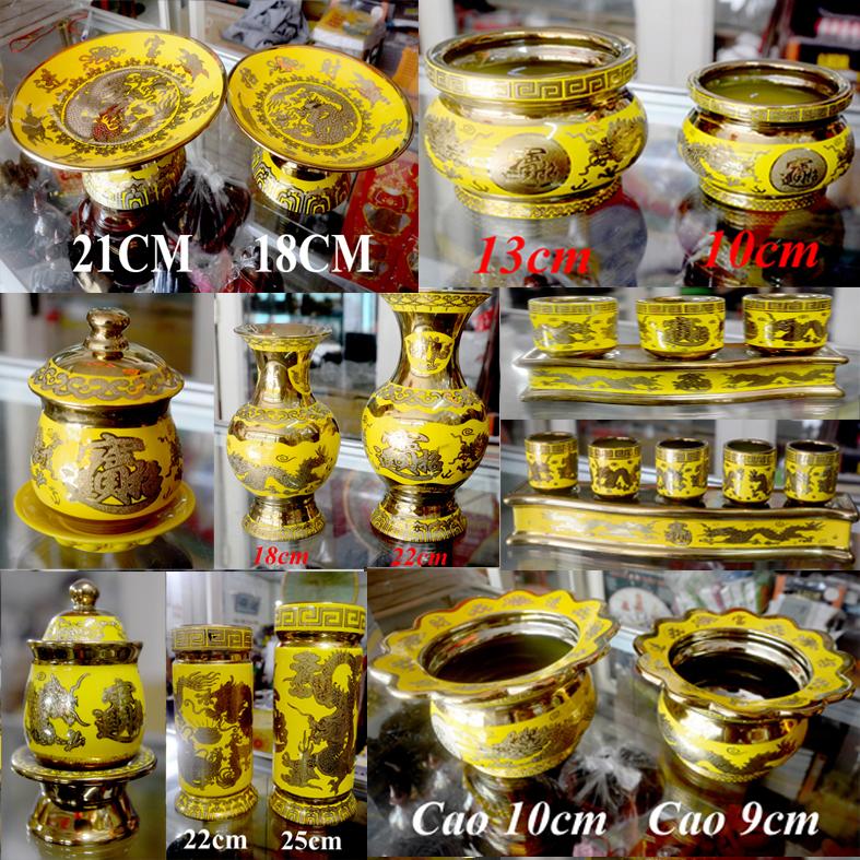 [HCM]Ly nước thờ cúng rồng vàng 3D