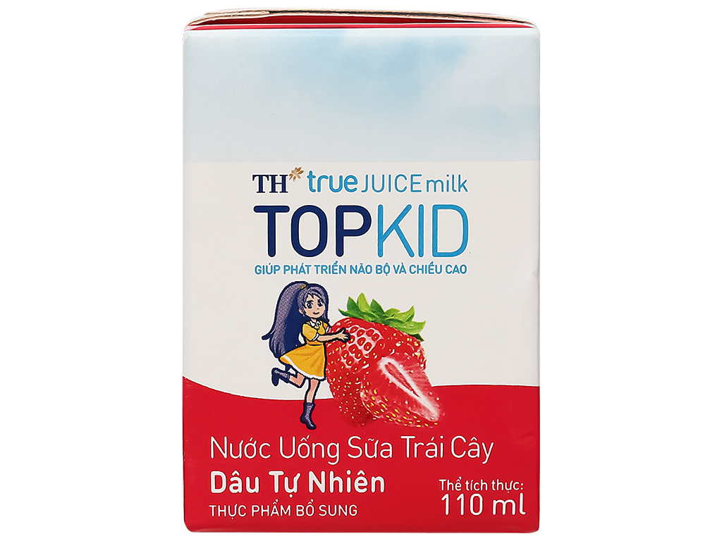 Sữa trái cây TH True Juice Milk Topkid hương dâu 180ml