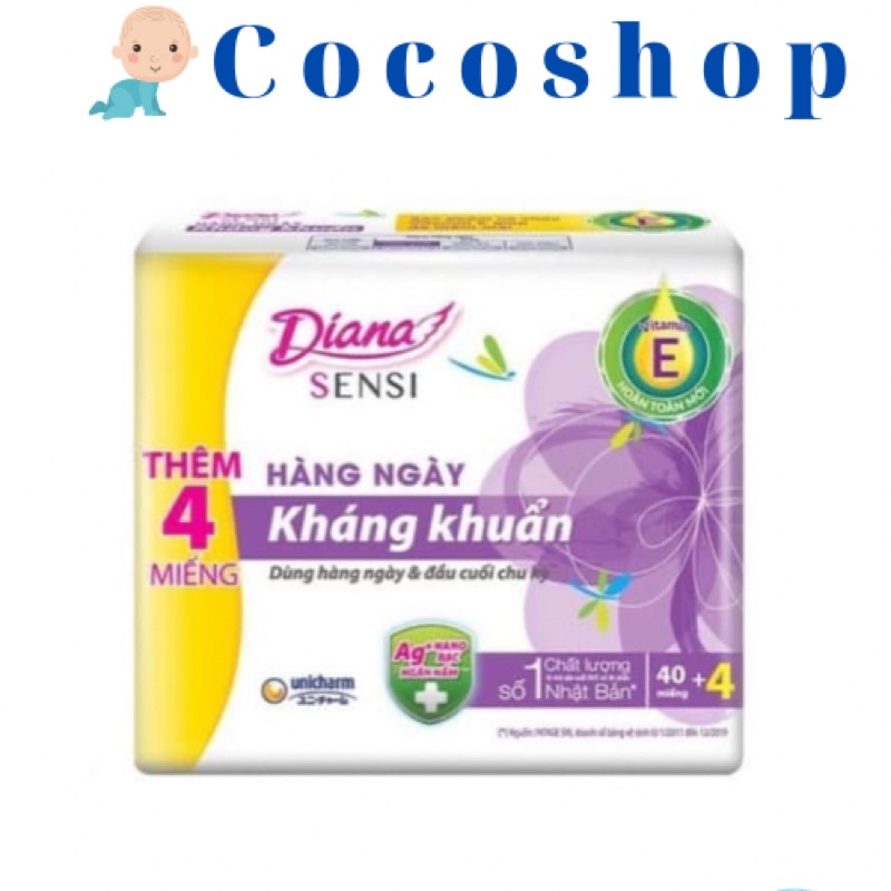 Băng Vệ Sinh Diana hằng ngày kháng khuẩn 40 miếng