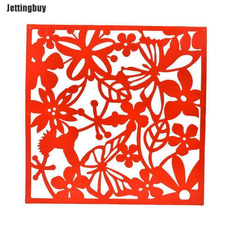 Jettingbuy 1 X PC Màn Hình Treo Vách Ngăn Phòng Chia Bướm Hoa Tường Nhà Sticker Đen Phong Cách: Rỗng-Đen