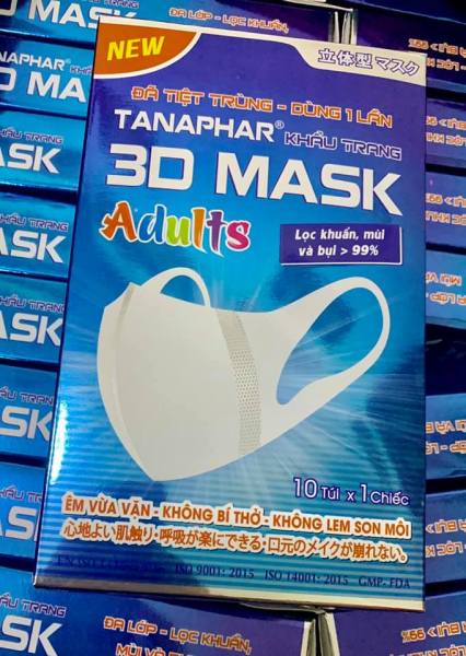 [Hộp 10 cái] Khẩu trang 3-D Mask  Tanaphar - sản xuất theo tiêu chuẩn Nhật Bản