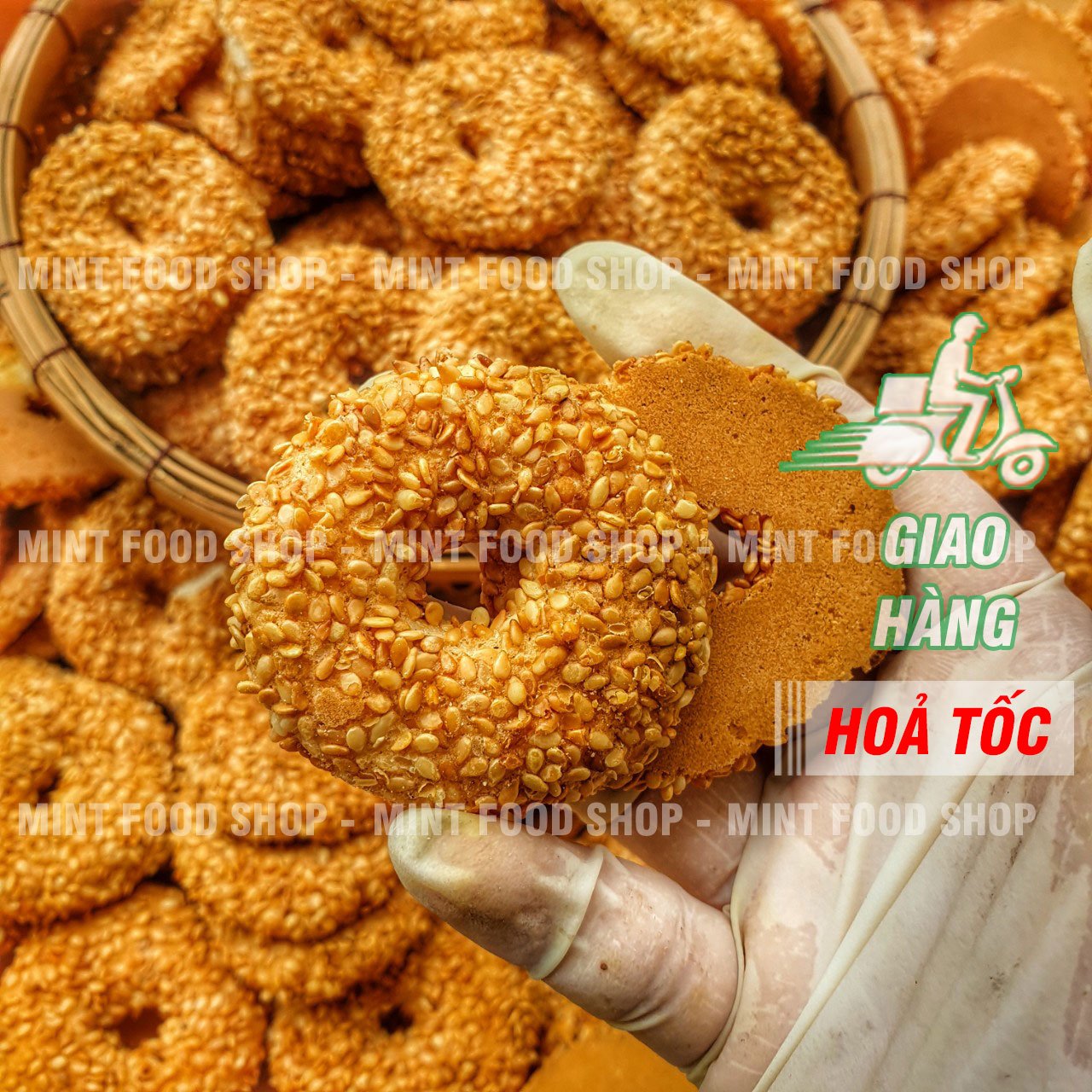 Bánh vòng mè Lon 200gram