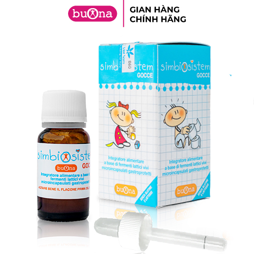 Buona Simbiosistem - Men Vi Sinh Nhỏ Giọt, Giảm Tiêu Chảy, Nôn Trớ, Rối Loạn Tiêu Hóa, Công Nghệ Bao Phim - Lọ 10ml