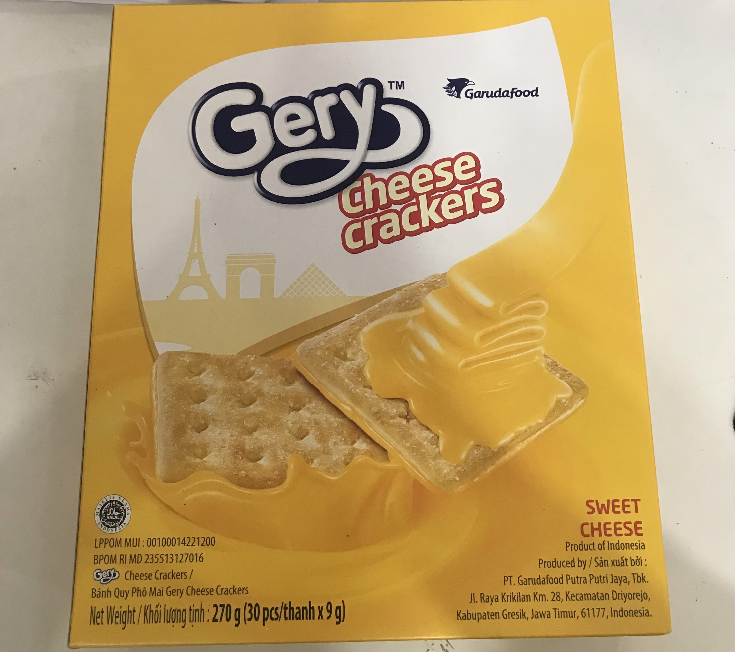 Bánh Quy Phô Mai Gery Cheese Crackers (Hộp 270g)