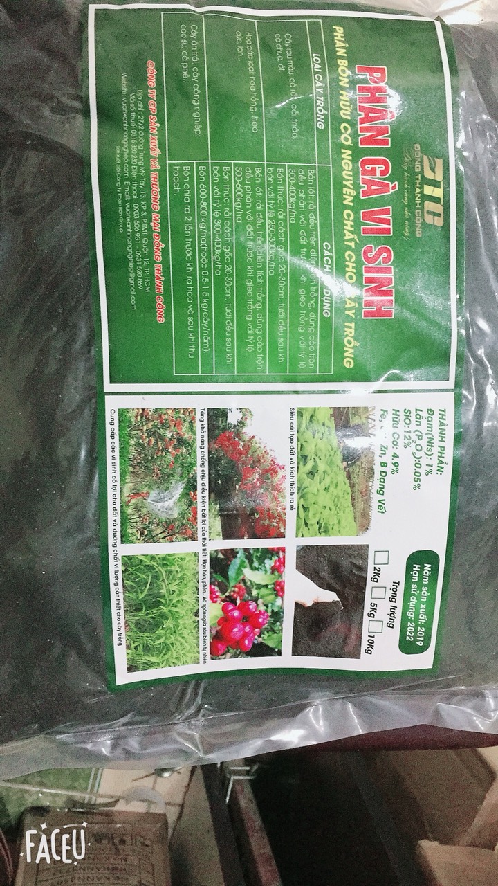 combo 2kg phân gà vi sinh cây siêu tốt