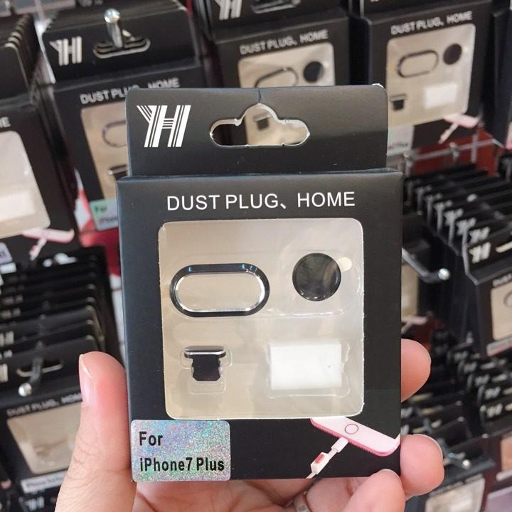 COMBO Viền Kim Loại Bảo Vệ Camera IPhone 7PL/8PL (Viền Camera, Dust Plug, Phím Home)