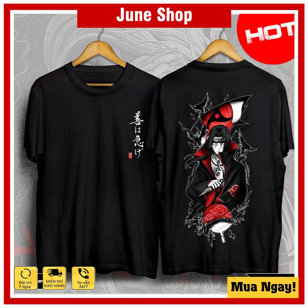 Áo thun Anime in hình Uchiha Itachi siêu chất, Áo Naruto mẫu mới cực đẹp