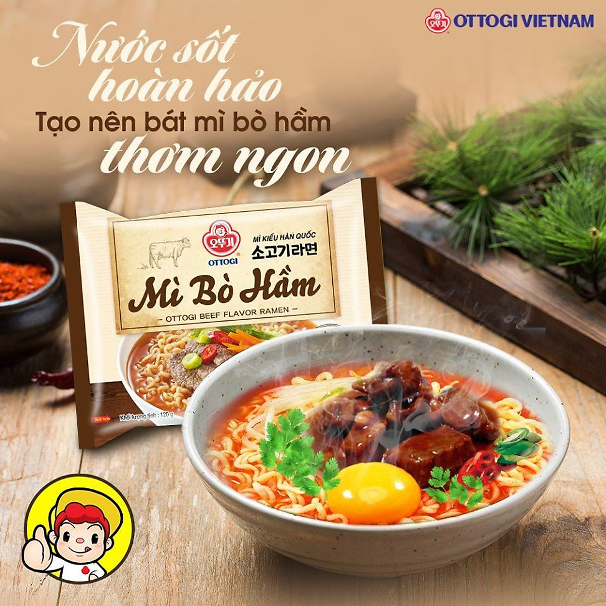 Lot of 8 Packs of Ottogi Beef Stew Noodles 120g