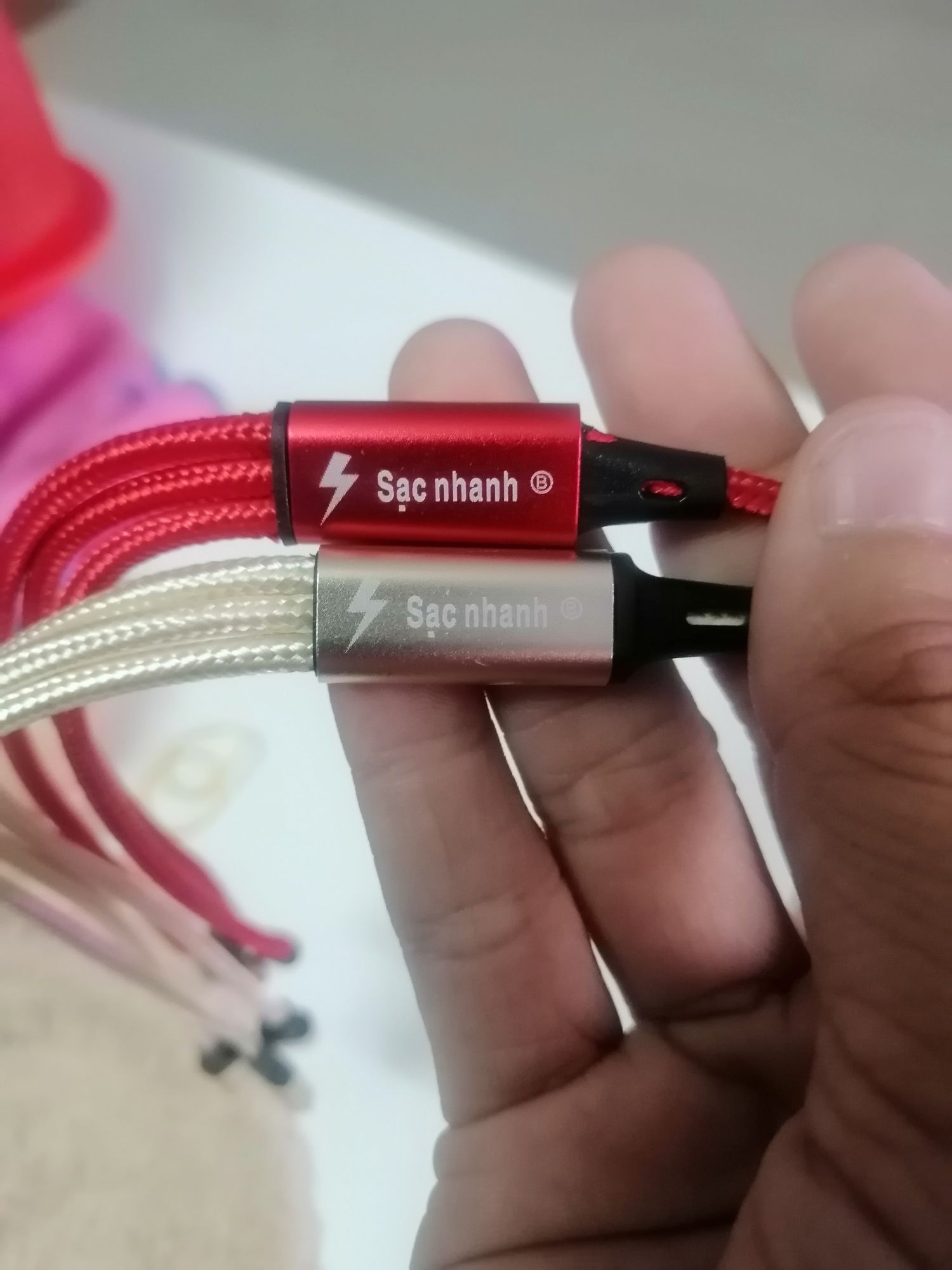 cáp sạc 3 đầu dây dù sạc nhanh iphone,type-c micro