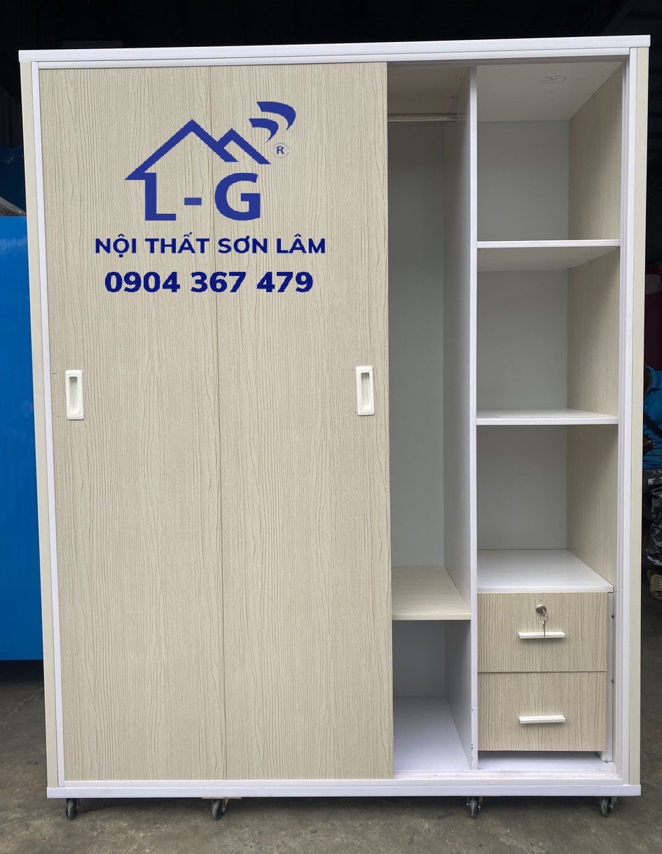 TỦ NHỰA 4 CÁNH CỬA LÙA MÀU KEM SỒI