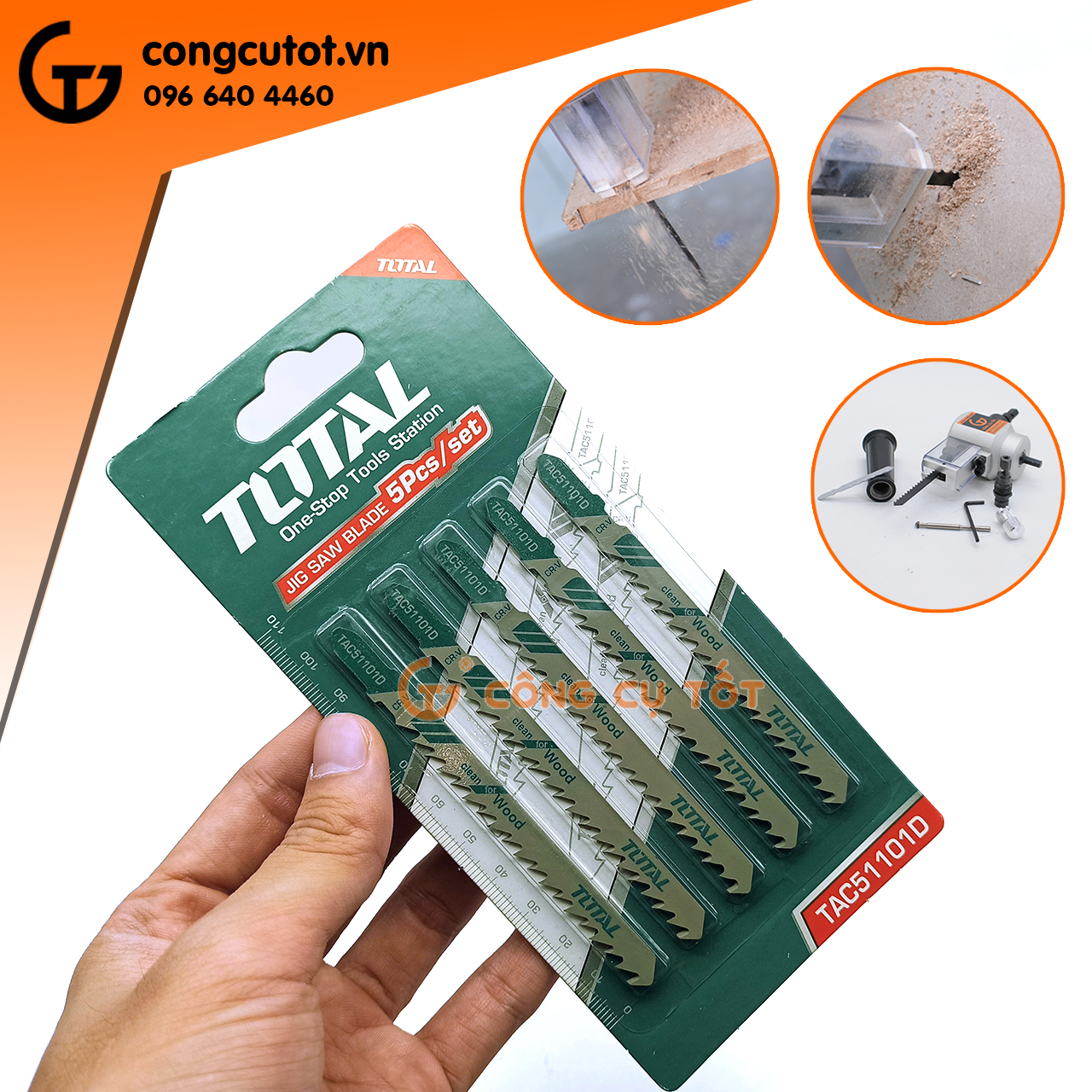 Bộ 5 lưỡi cưa lọng gỗ Total TAC51101D