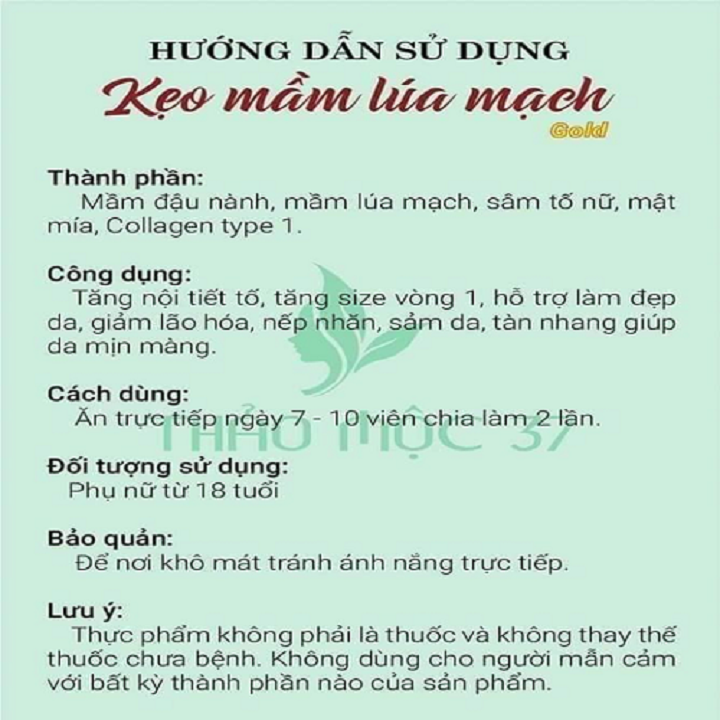 1 HỘP KẸO MẦM LÚA MẠCH GOLD THẢO MỘC 37 .