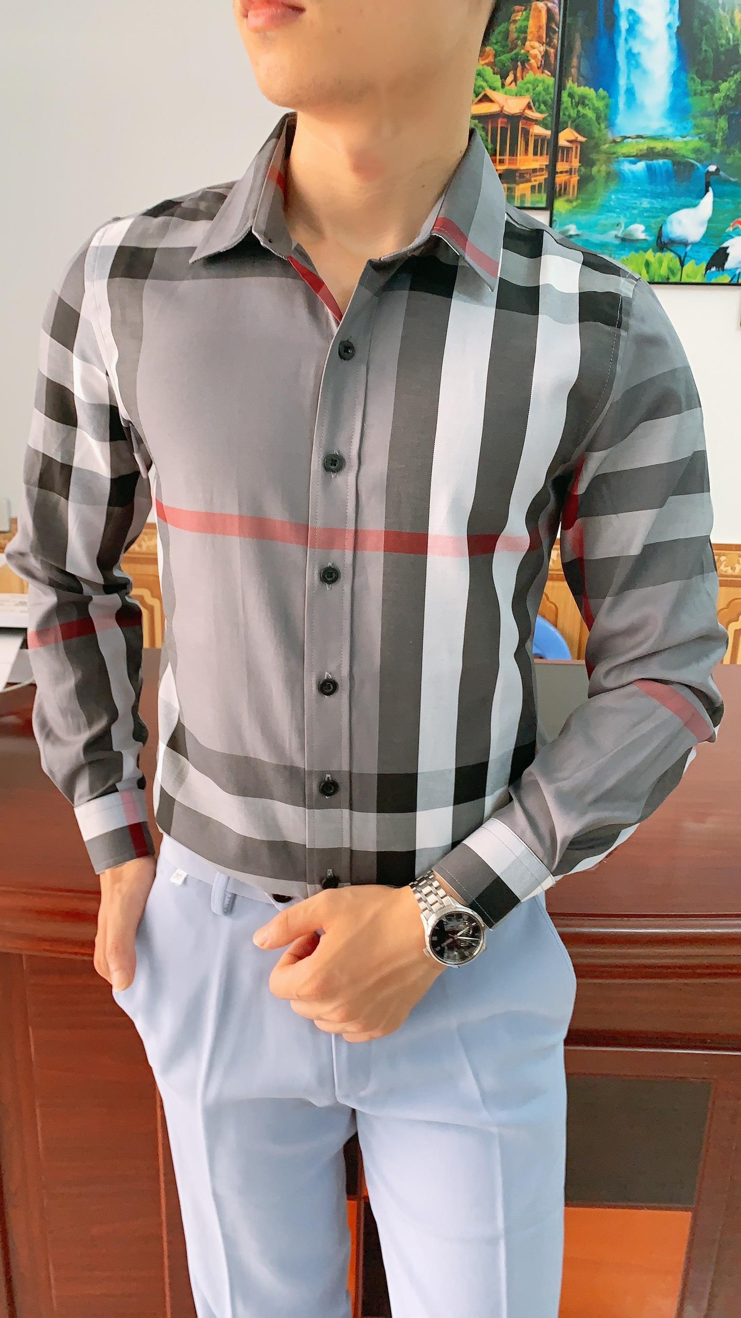 Áo Sơ Mi Nam Kẻ Dài tay BBR cao cấp
