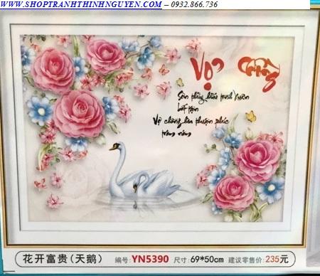 Tranh đính đá vợ chồng thủy chung -YN5390