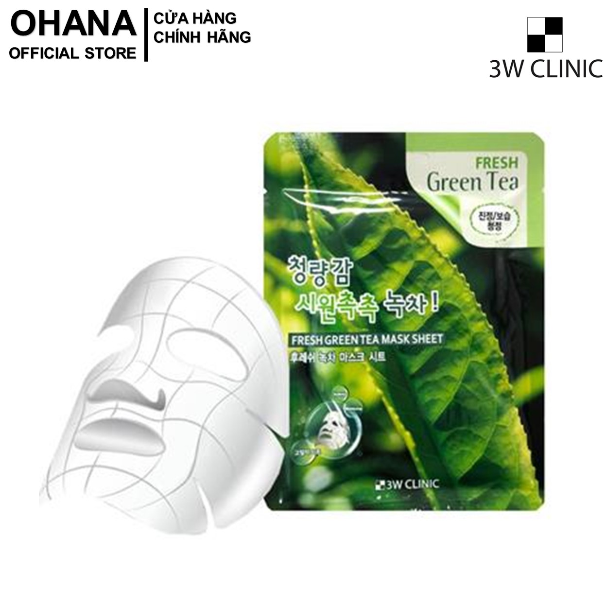 Mặt Nạ Trà Xanh Dưỡng Da 3w Clinic Fresh Greentea Mask Sheet 23ml