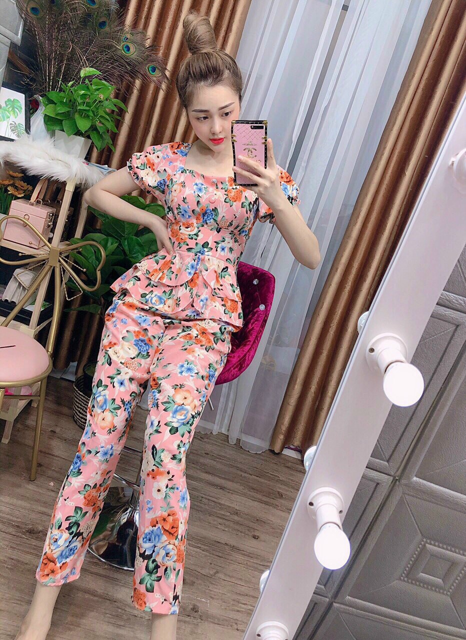 Sét bộ lụa hoa lai tầng-MTB#setbonu