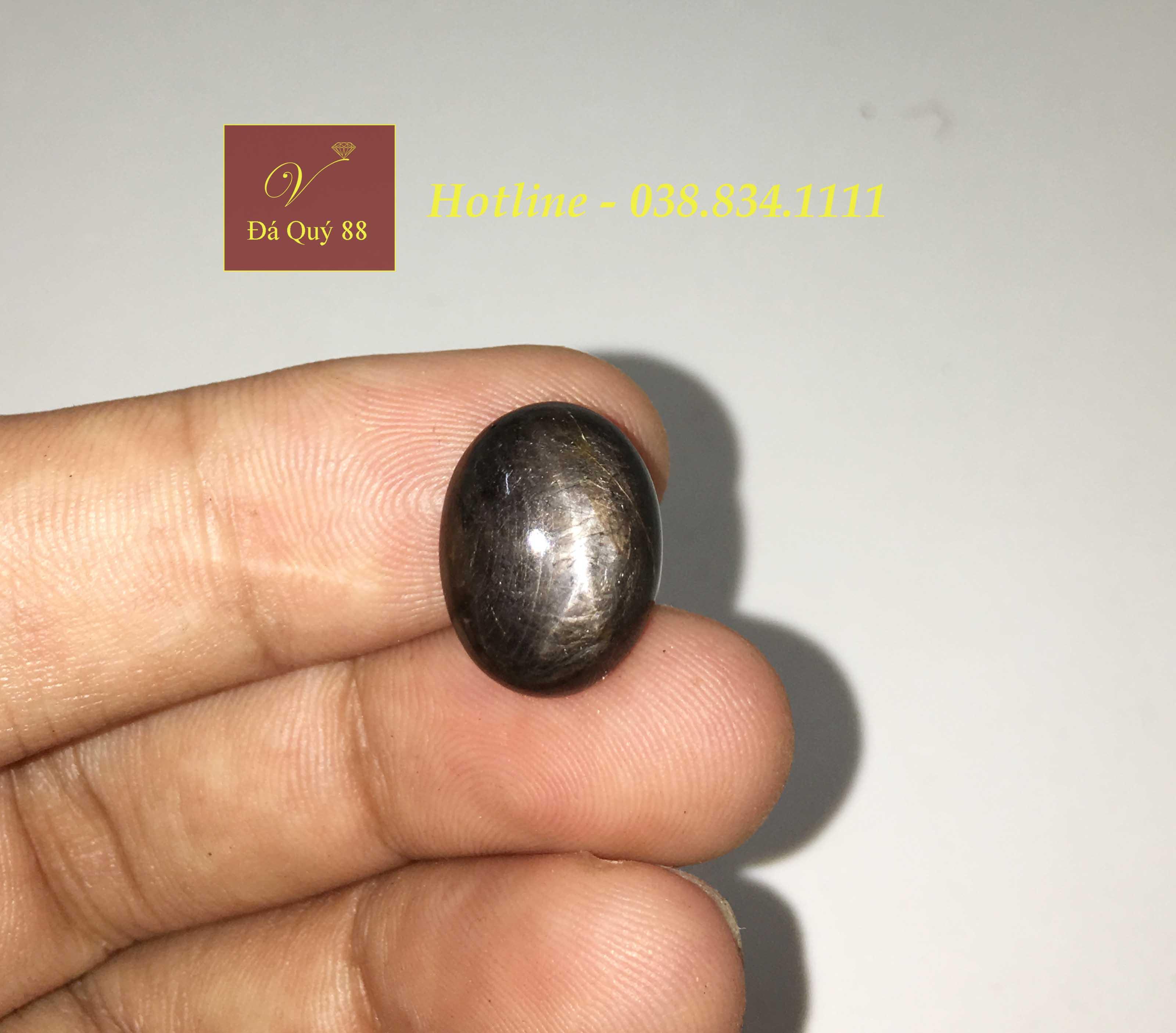 Viên Đá Saphia Sao Đen Tự Nhiên 16,8carat Làm Mặt Nhẫn Nam, Mặt Dây Chuyển
