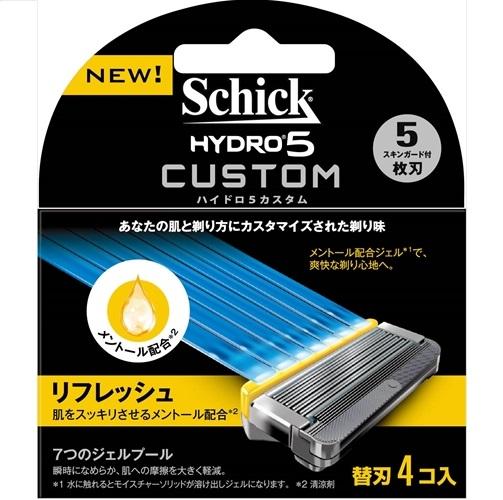 Vỉ 4 Lưỡi dao cạo râu Schick Hydro 5 Custom - Japan (Vàng)
