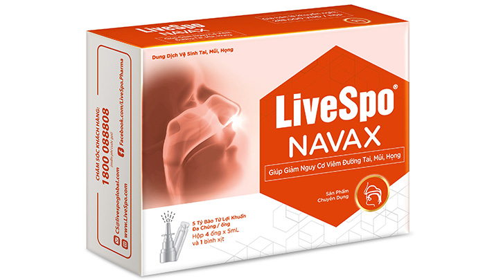 Nước muối sinh lý chứa bào tử lợi khuẩn Livespo Navax Hộp 4 ống