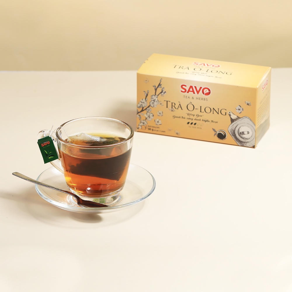 Trà Oolong rang (Roasted Oolong Tea) SAVO - Hộp 25 gói x 2g